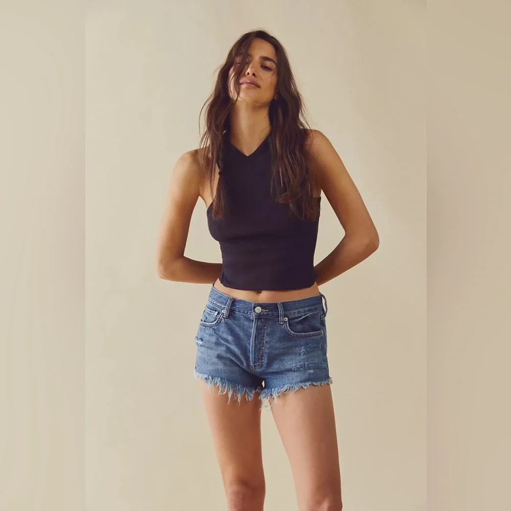 NWT Free People Loving Good Vibrations Destruc Mid Indigo - Picture 3 of 5